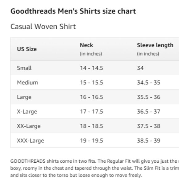 goodthreads tall sizes
